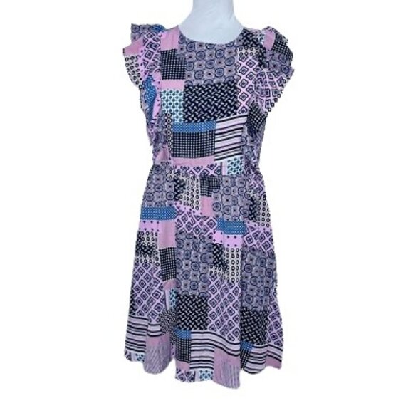 Dresses & Skirts - NWOT Mix Pattern Block Print Summer Dress Sz S